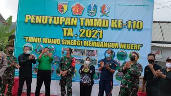 Dandim Bojonegoro Minta Masyarakat Menjaga Dan Merawat Hasil Program TMMD 110 Tambakrejo